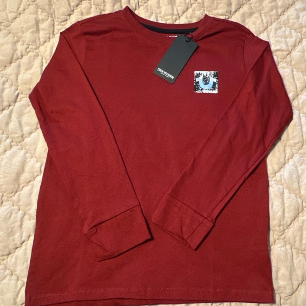 Maroon Boys 10/12 True Religion Long Sleeve Shirt